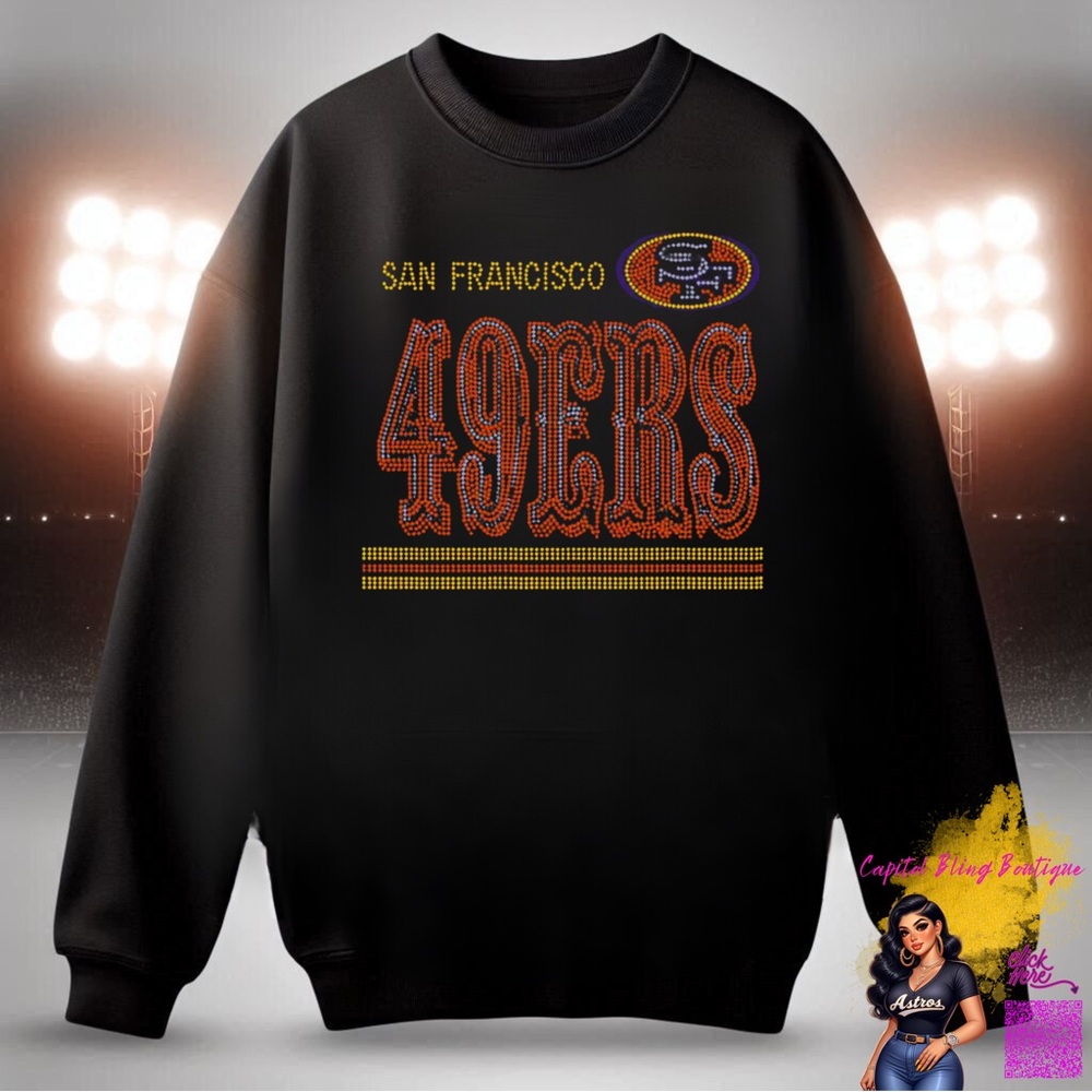 Gameday Crystallized Sparkle Go 49ers Sweatshirt shines with brilliance in San